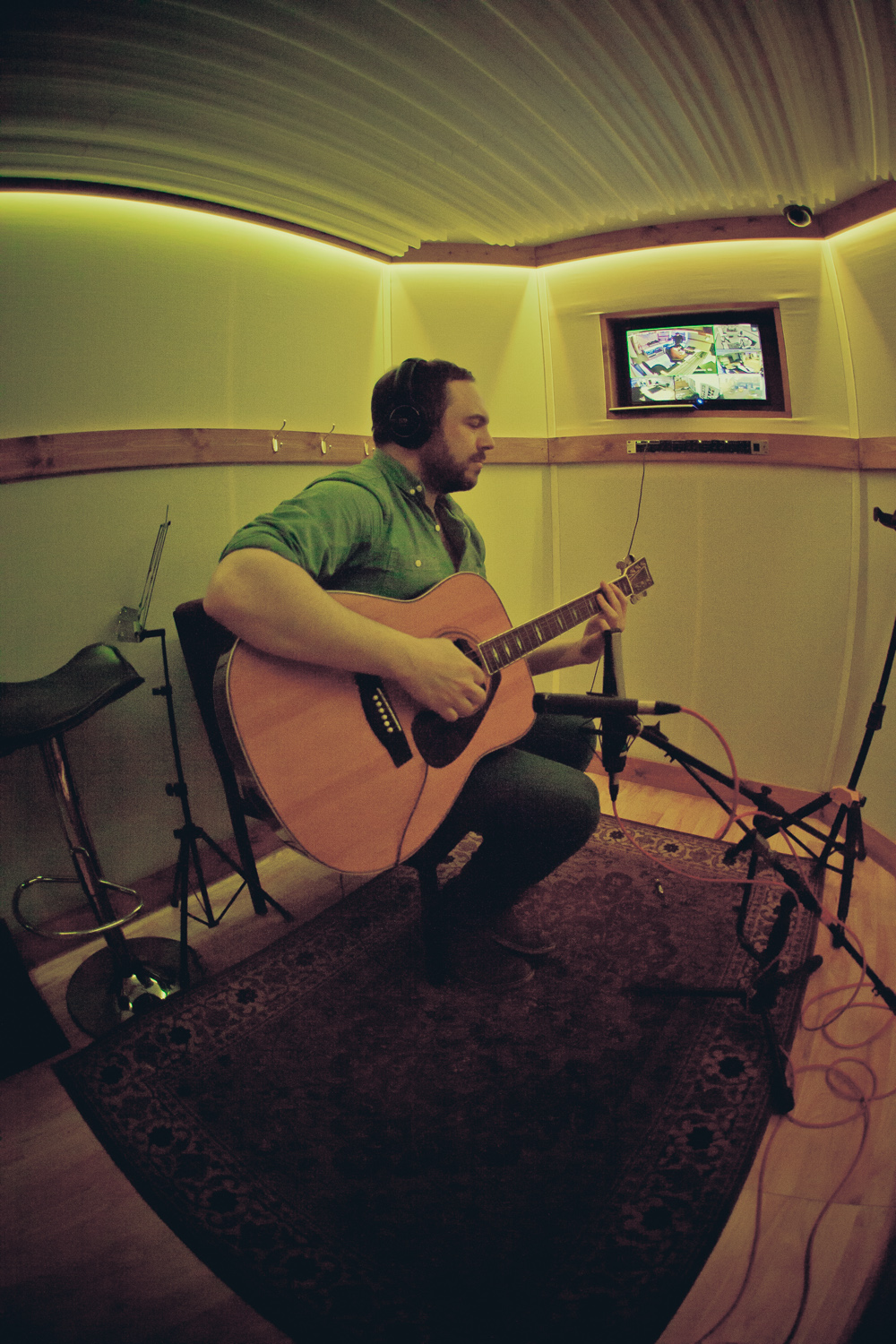 Recording guitar in the vocal overdub booth